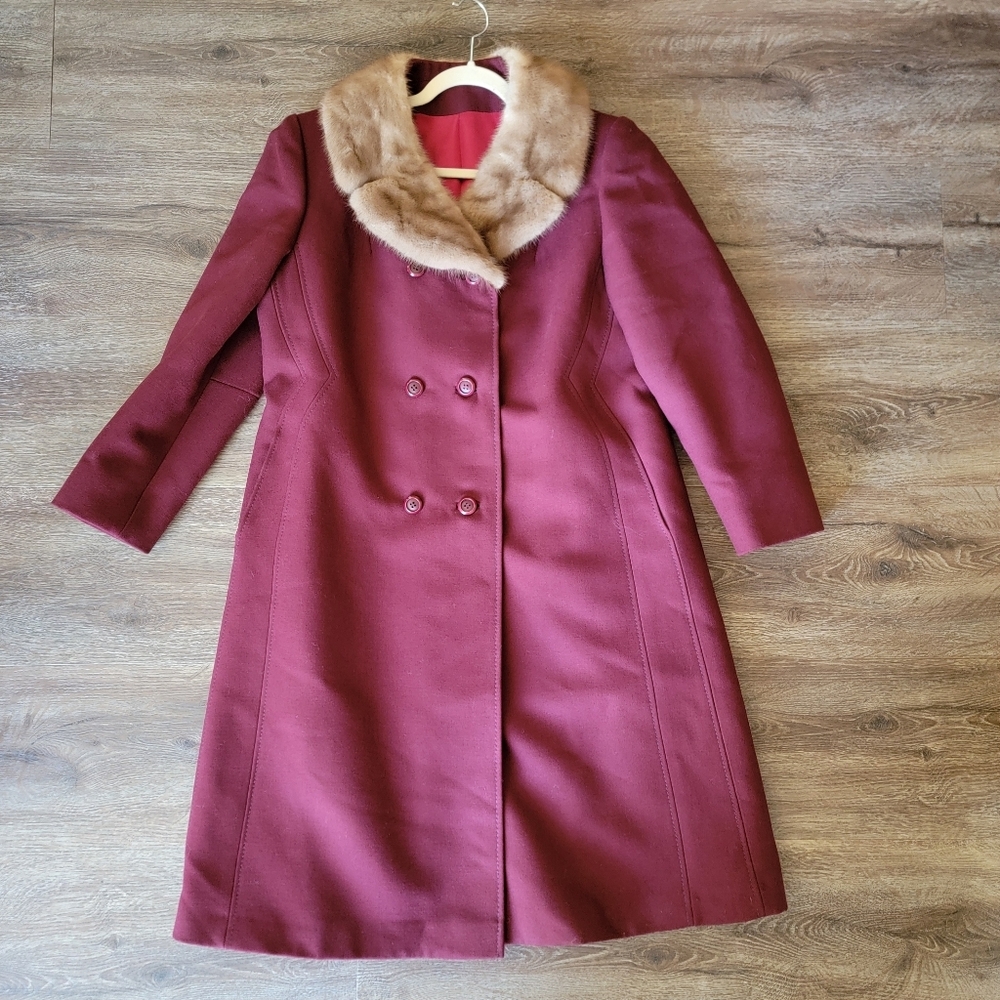 Vintage Fur Collar Wool Coat #2761
